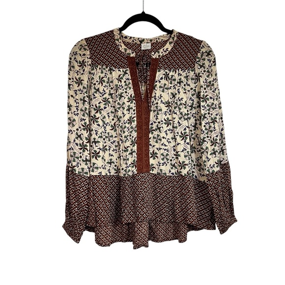 Patrons of Peace Tops - Anthropologie Patrons of Peace Long Sleeve Boho Floral Flowy Blouse Top Medium